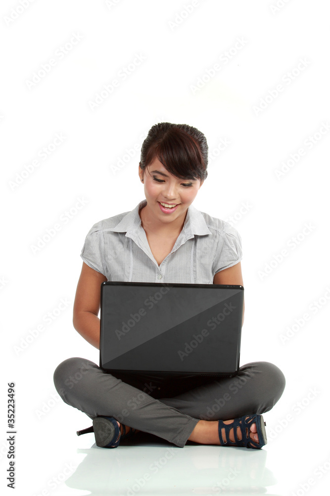 Young business woman on a laptop Young business woman on a laptop