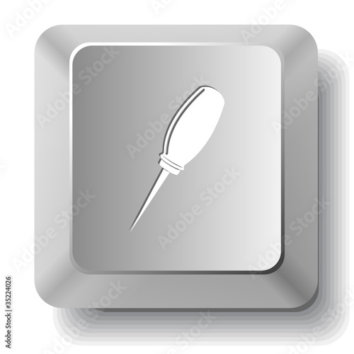 Awl. Vector computer key.