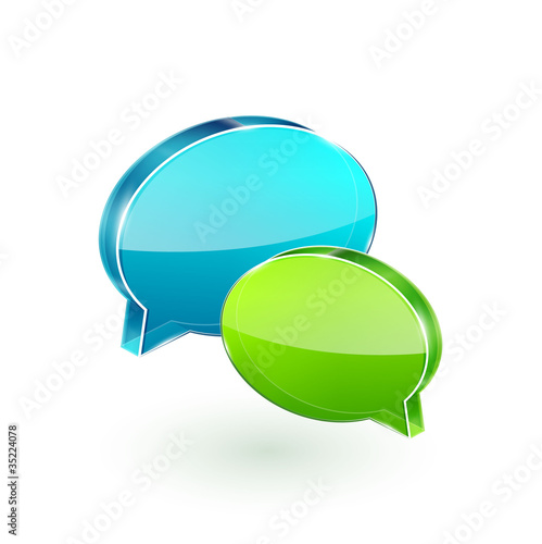 3d vector glass speech bubbles