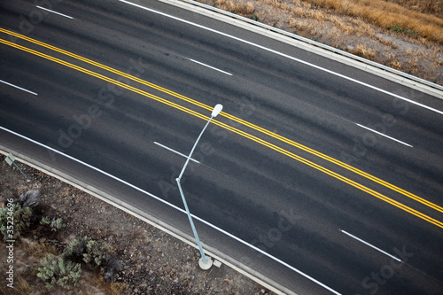Street light on empty road