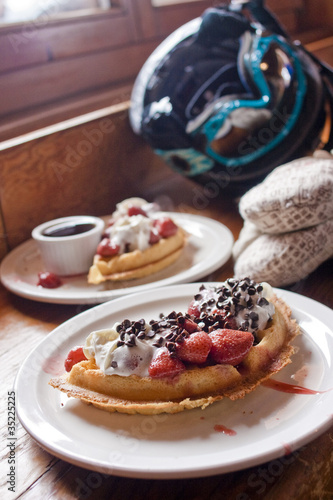Waffles for Two in an Alpine hut