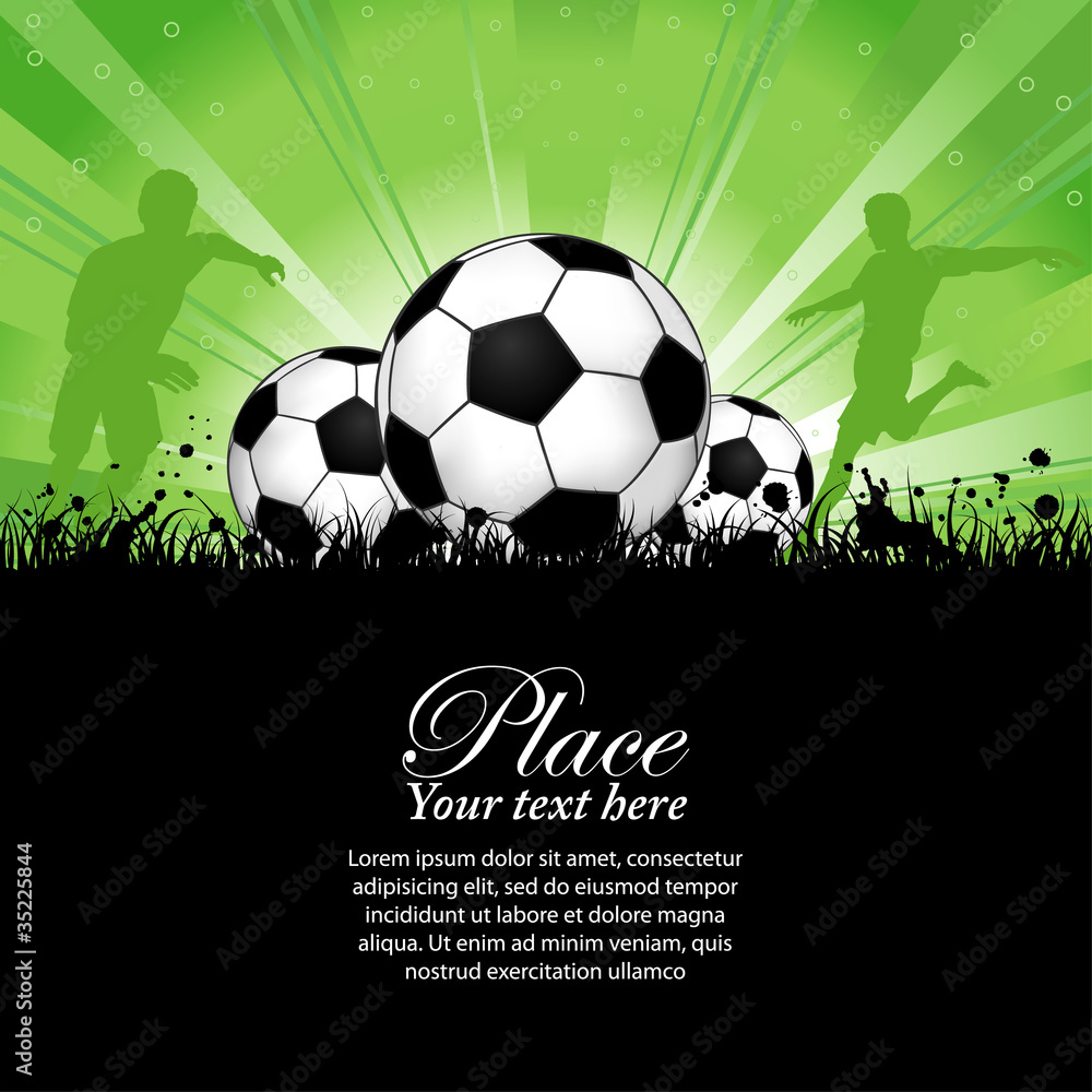 Obraz premium Soccer Players on Grunge Background