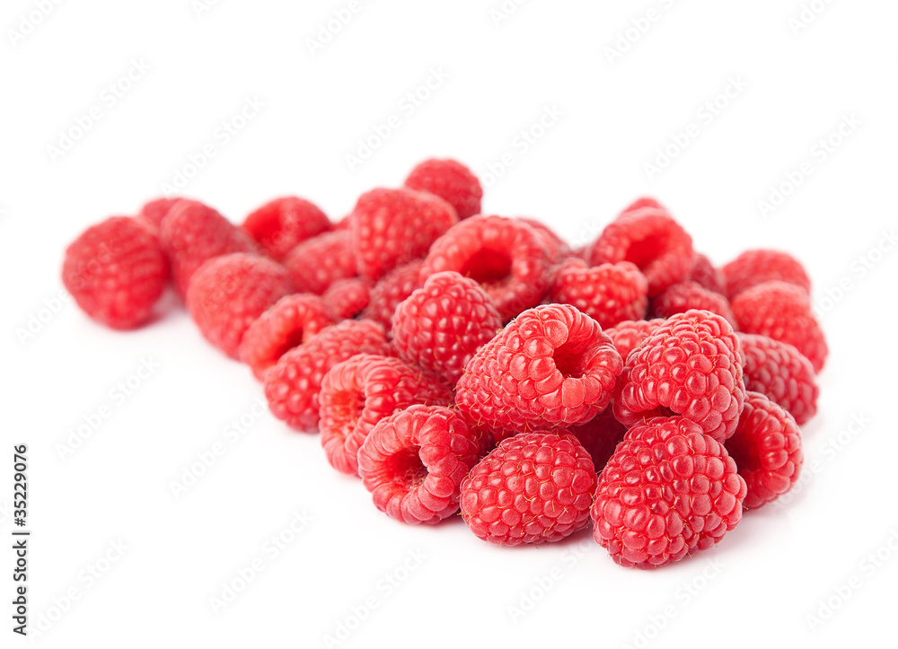 sweet raspberry over white background. sweet raspberry over white background.