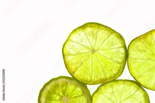 Pieces of sliced lemon