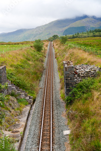 Railway in the mountains of Snowdonia