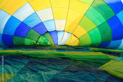 colorful hot air balloon from inside