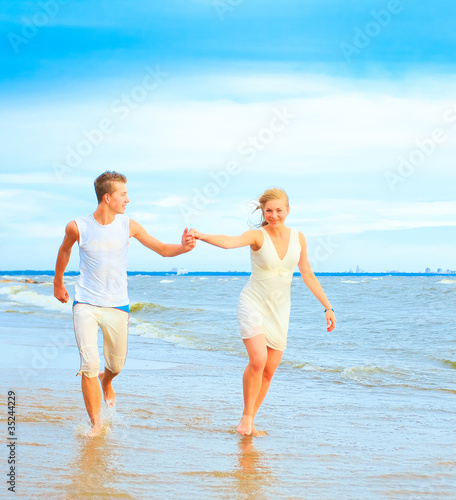 Couple Running Vacation