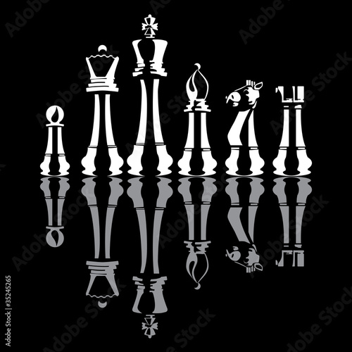 Chess pieces vector