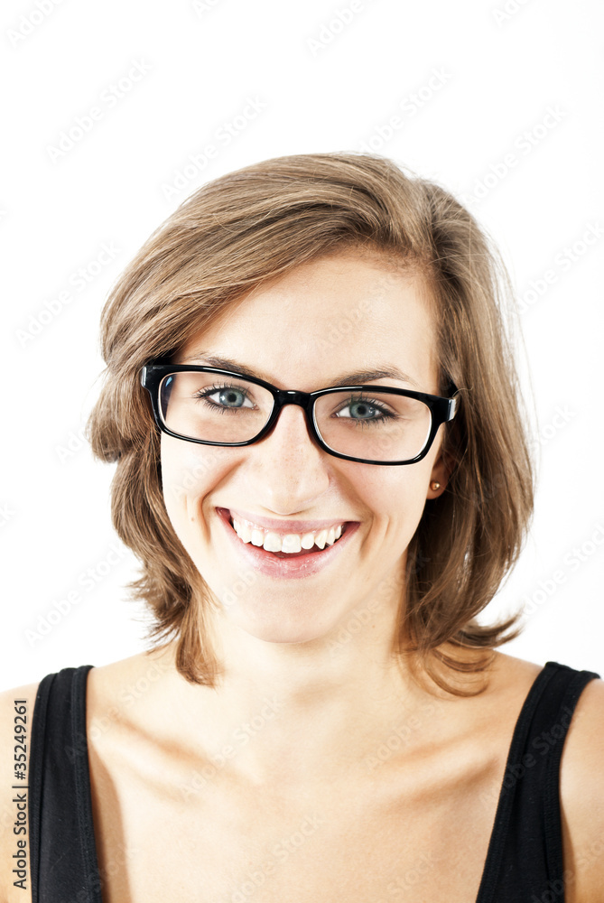 woman with glasses