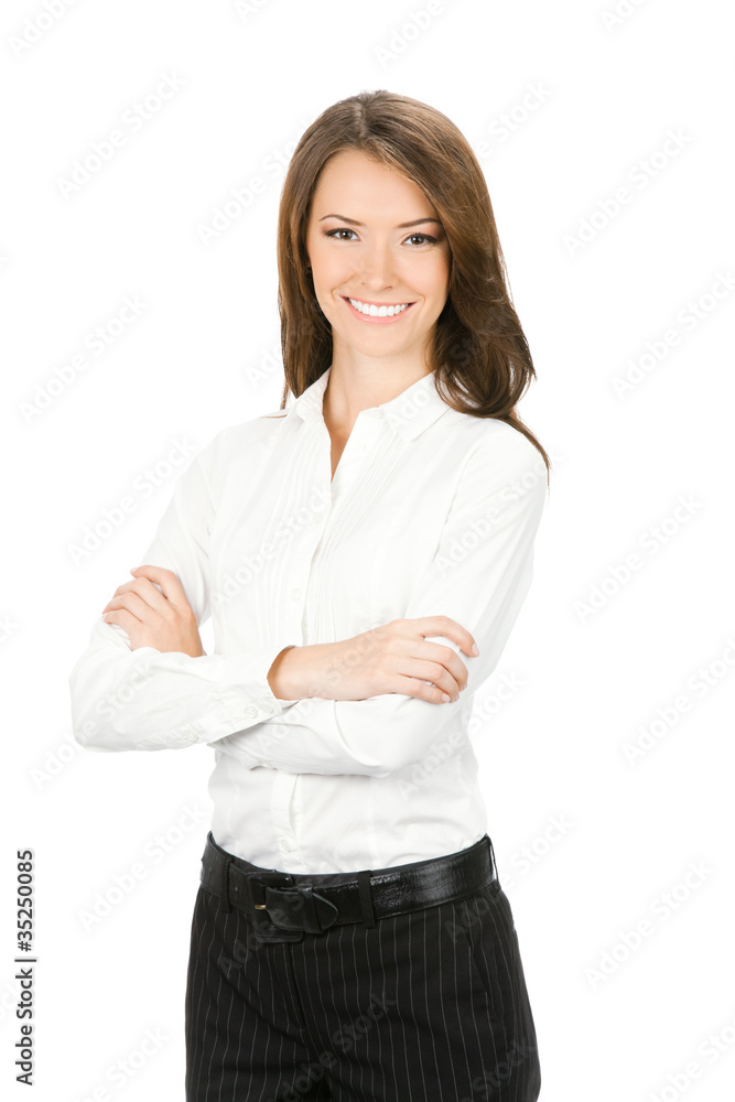 Portrait of smiling businesswoman, isolated on white Portrait of smiling businesswoman, isolated on white