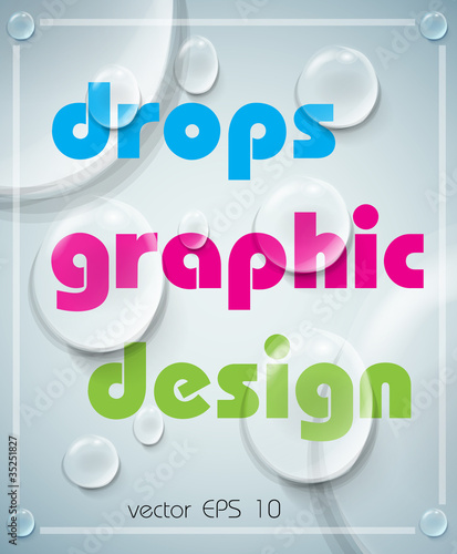 Vector water drops, easy editable