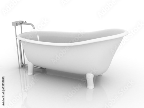 retro bath on white