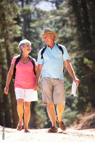 Cuadro en lienzo Senior couple on country walk