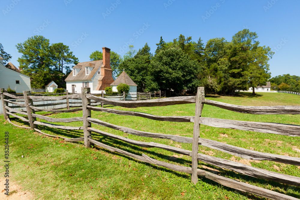 Ancient wooden fence on the farm.