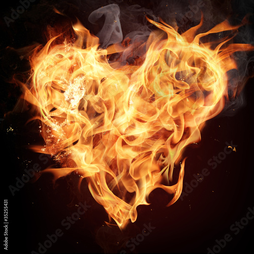 Heart in fire