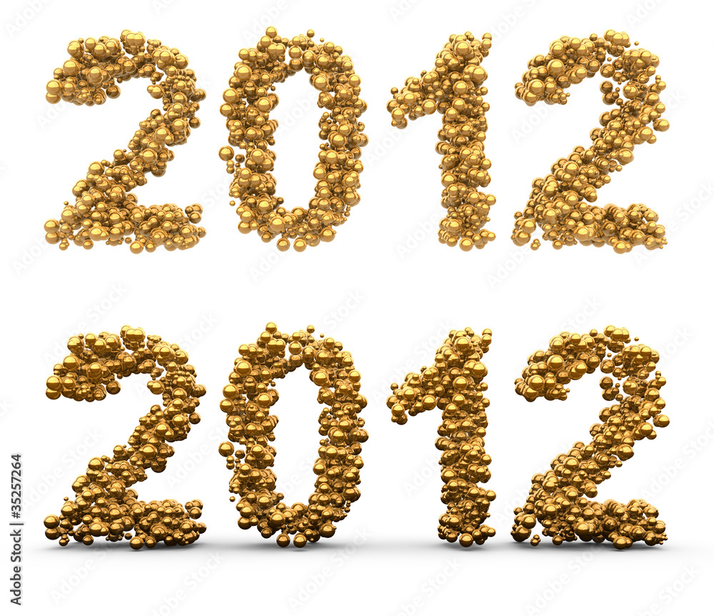 2012 vœux nouvel an chiffre 3d