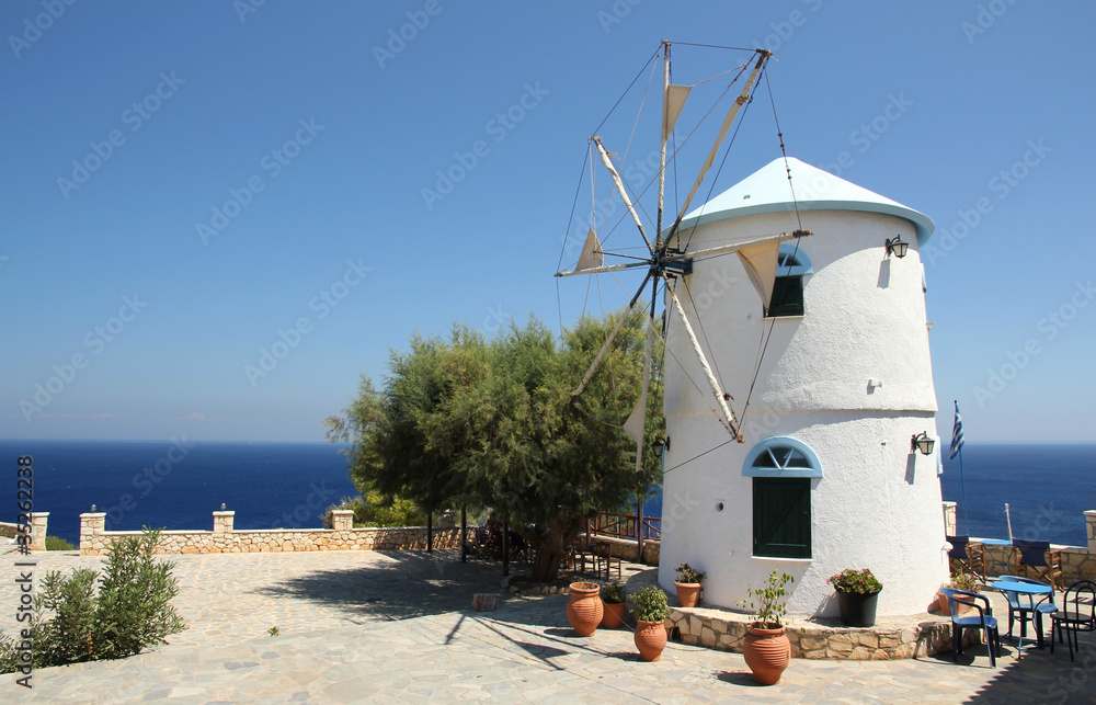 Old traditional wind mill on Zante island