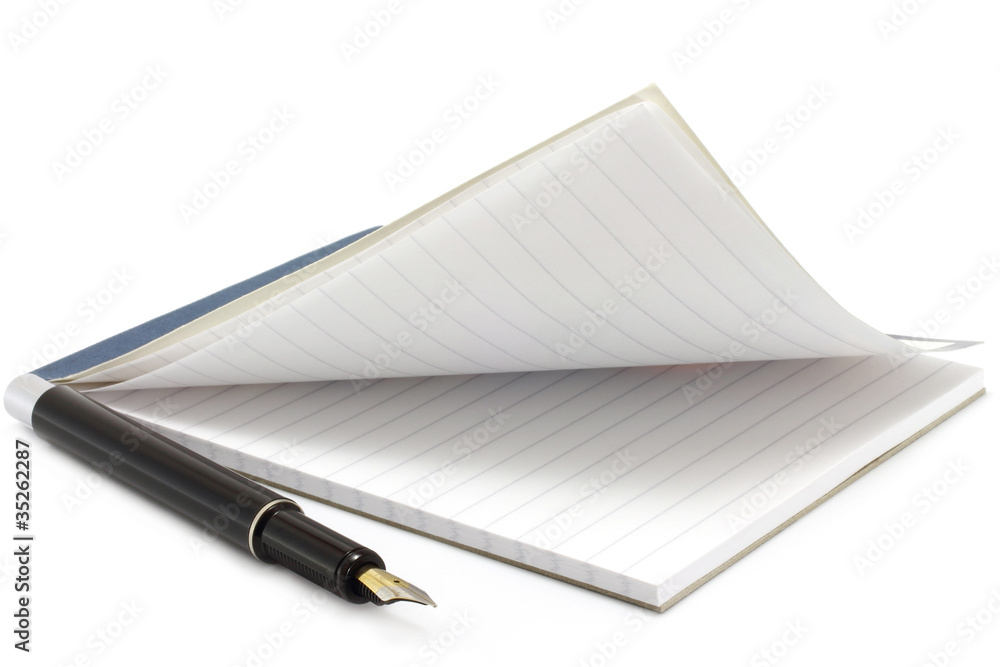 Open notepad and pen Open notepad and pen