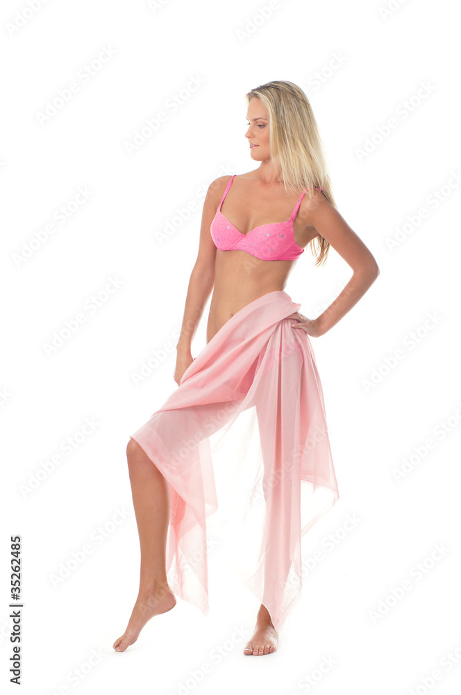 A young and sexy blond posing in an erotic swimsuit A young and sexy blond posing in an erotic swimsuit