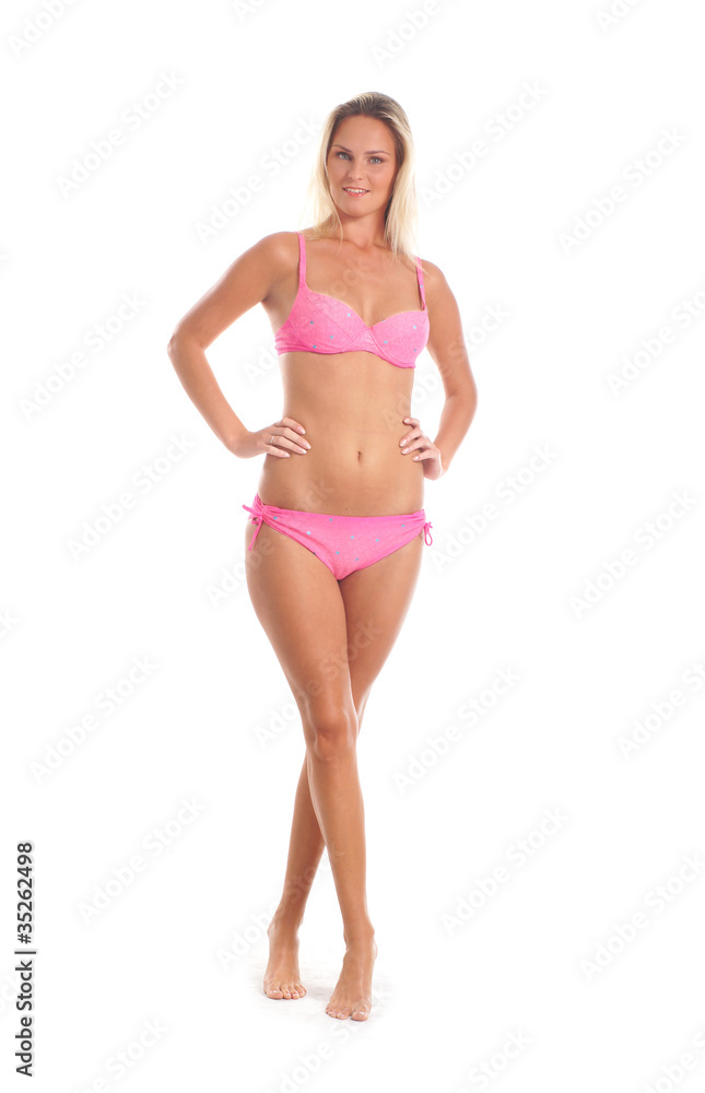 Young sexy woman in swimsuit isolated over white Young sexy woman in swimsuit isolated over white