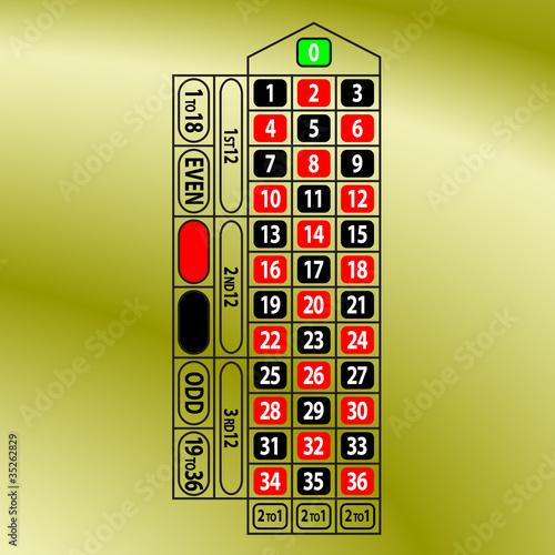 roulette table gold vector