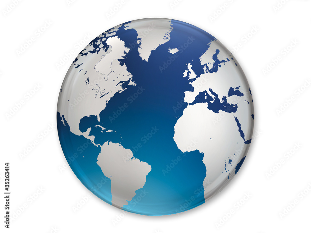 A Glossy Button Containing Earth