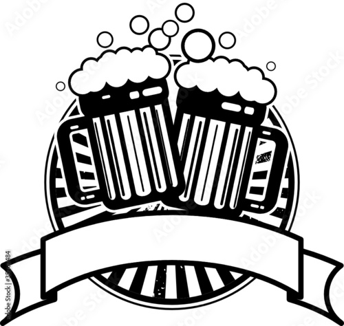 Icon with beer mugs and space for text