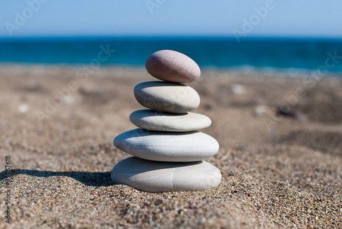 Close-up of pebbles stack