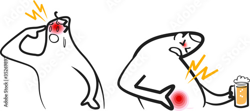 頭痛、腹痛