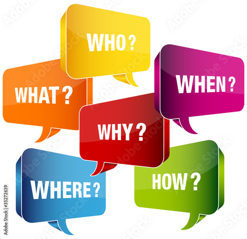 Speech Bubbles Interrogatives Coloured