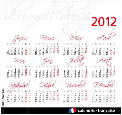 2012 scrip francés horizontal rojo photo