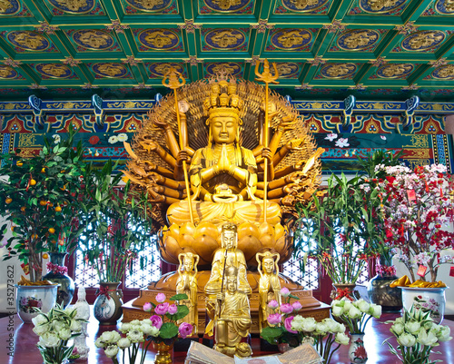 Guan Yin statue in temple , Thailand