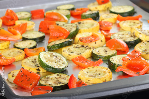 Baked Squash and Peppers