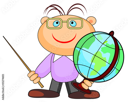 Man with globe