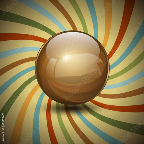 Abstract background spiral lines with crystal ball..