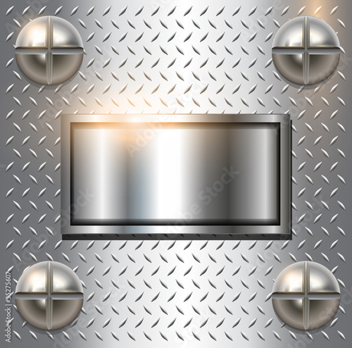 Metal background with screws