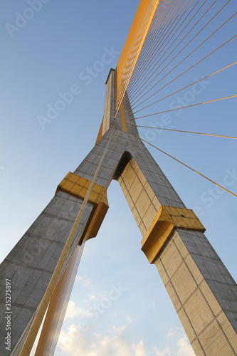 River Bridge in Bangkok Rama eight. photo