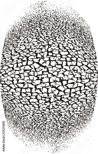 fingerprint of drought - vector illustration