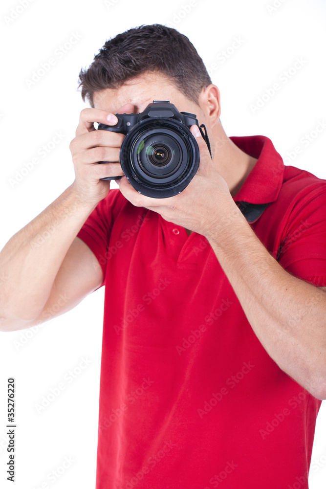 young photographer with a camera young photographer with a camera