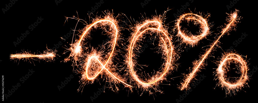 Sale percents made of real sparklers Sale percents made of real sparklers