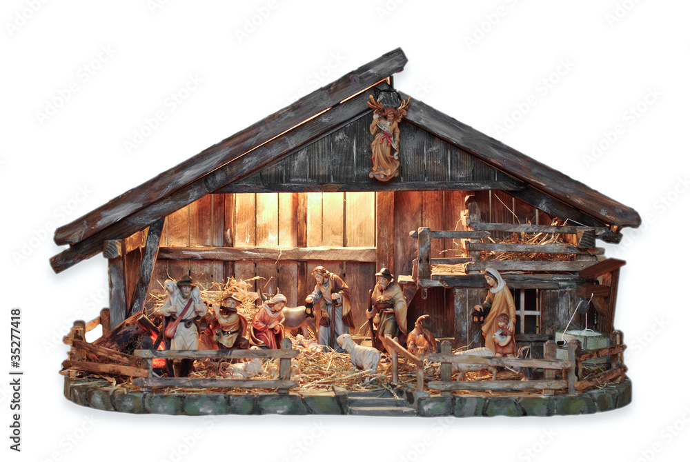 Obraz premium weihnachtskrippe Holzfiguren