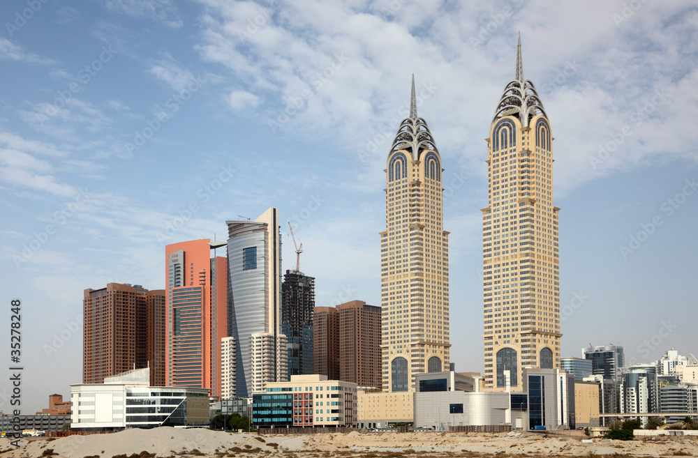 Naklejka premium Dubai Media City, United Arab Emirates
