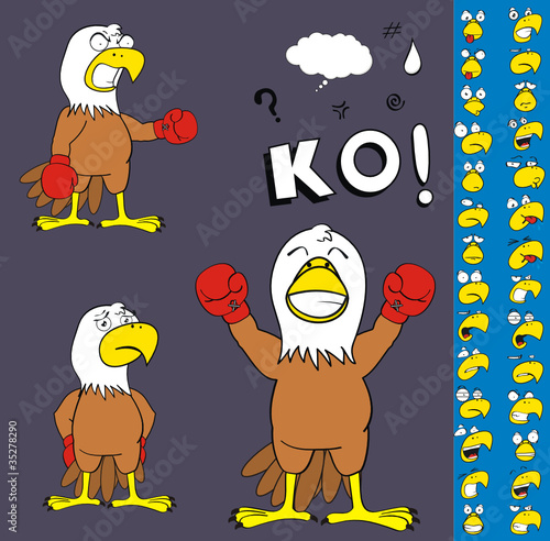eagle boxer cartoon background10