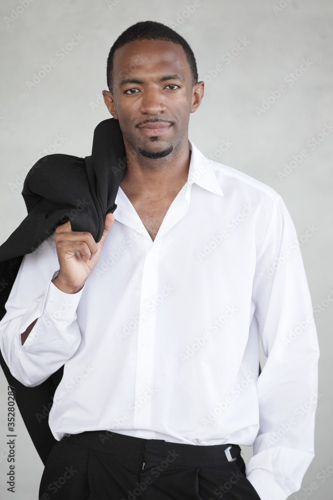 Businessman with jacket over shoulder Businessman with jacket over shoulder