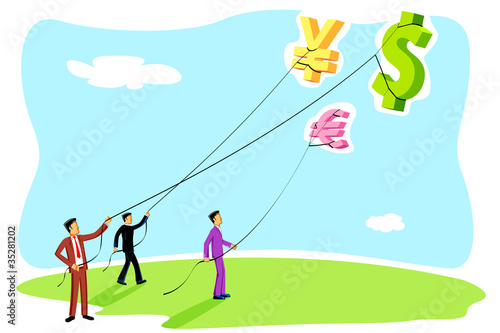 Businessman with bar graph