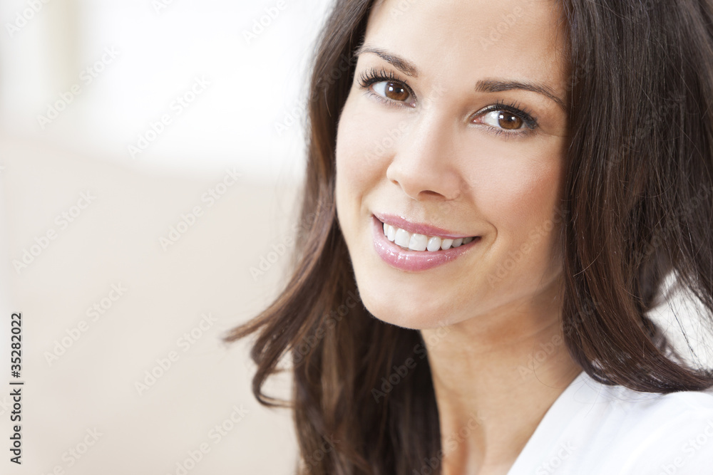 Happy Smiling Beautiful Brunette Woman Happy Smiling Beautiful Brunette Woman