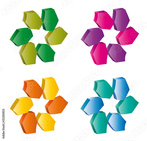 hexágonos estrellas  colores