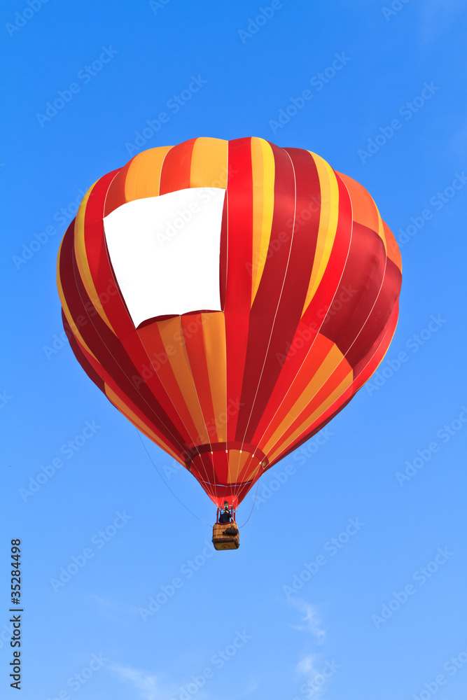 Fototapeta premium hot air balloon with blank banner