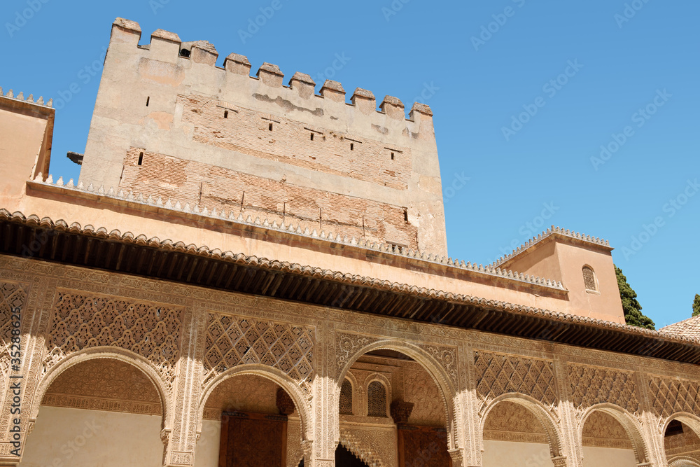 Comares Tower and Courtyard of the Myrtles in Granada