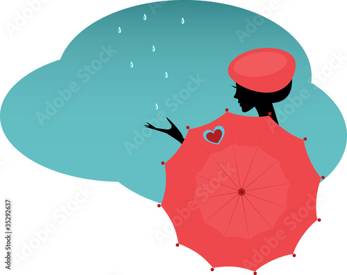 woman  with an umbrella
